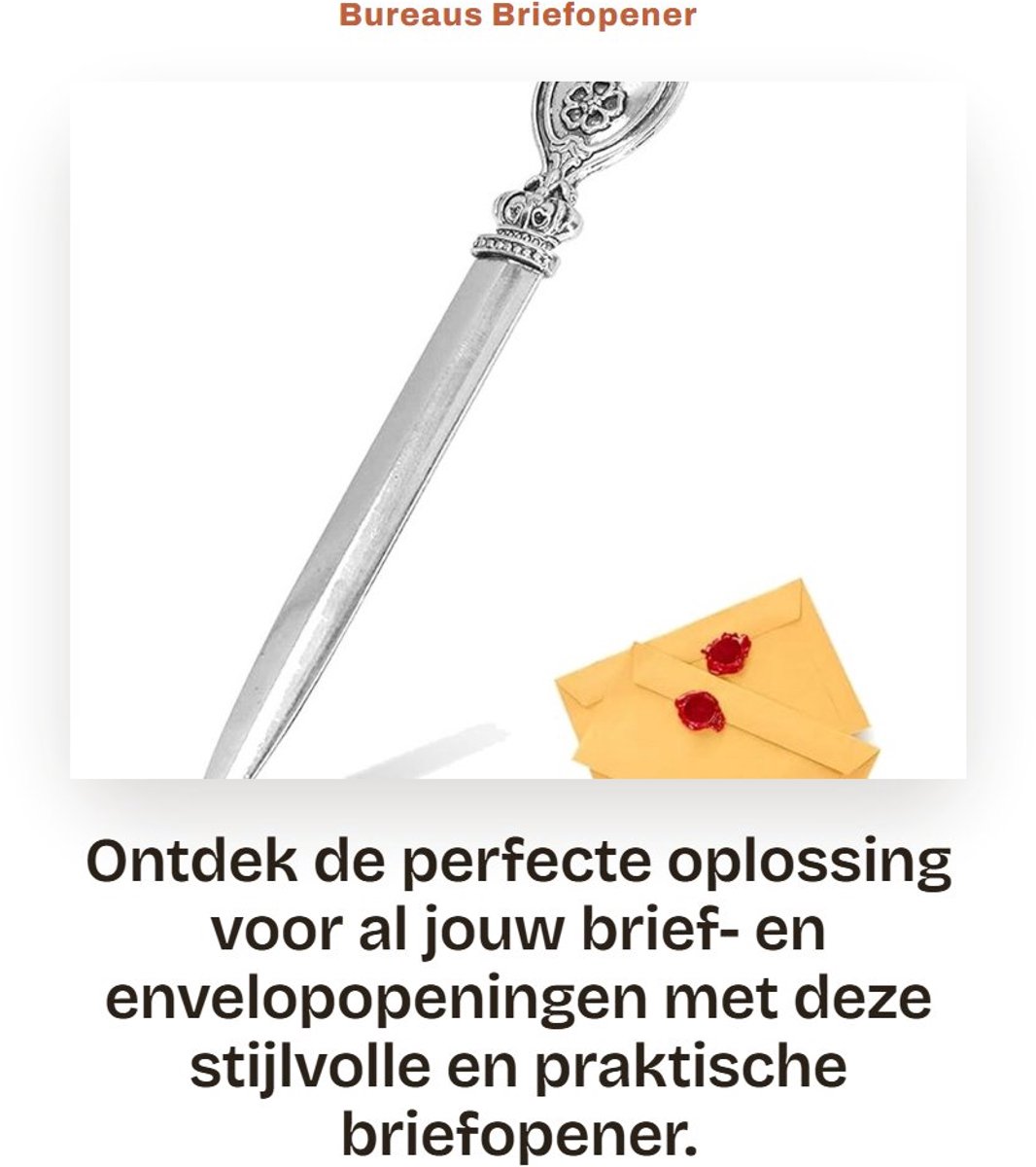 Dailygoods- Briefopener Zinklegering - Envelop Opener - Kantooraccessoire - Lichtgewicht - Compact - Retro Elegant Ontwerp - Envelopopener