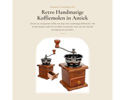 Dailygoods- Koffiemolen handmatig - Retro design - Draagbaar - Houten koffiemolen - Antiek - Roestvrij staal