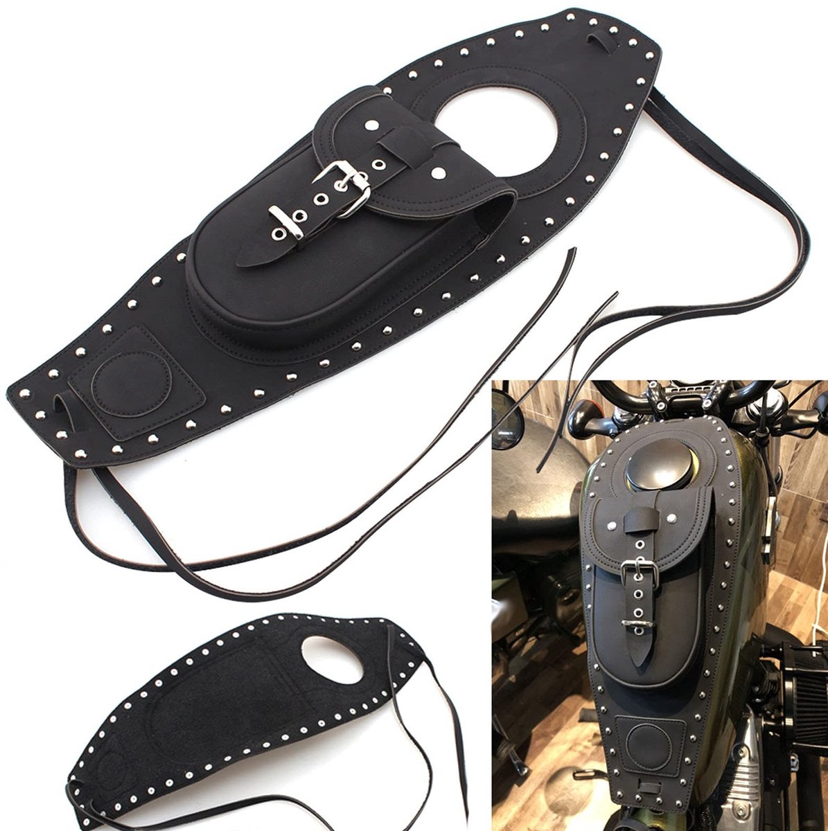 Dailygoods- Motorfietstank Tas Premium Kwaliteit - Magnetische Tanktas - Waterdicht - Slijtvast - Kunstleer - Geschikt voor Diverse Motorrijders