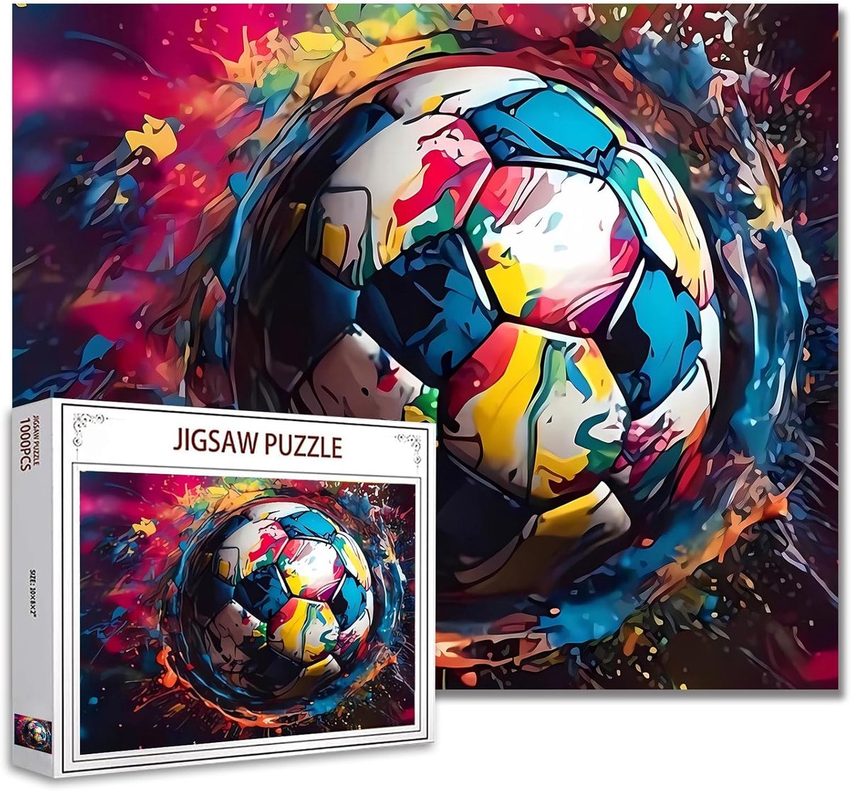 Voetbal Puzzel - Jigsaw Puzzel - Ontspanning Thuis - Gerecyclede Puzzelplank - 1000 Stukjes - Kleurrijk