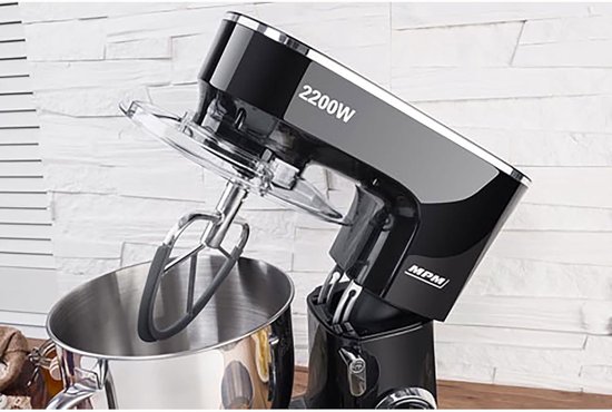 Professionele bakmixer met weegschaal en planetair systeem - 6,5L roestvrij staal, 6 snelheden, ideaal voor deeg en beslag van Merkloos — afbeelding 4