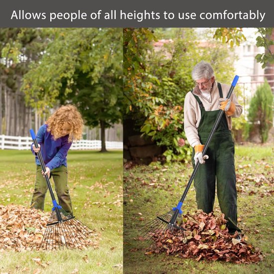 Dailygoods - Tuinhark - Bladhark voor het reinigen van tuin en binnenplaats - 150 cm - Ideaal voor bladeren en dennenstro - Metalen handgreep - Geschi van Dailygoods — afbeelding 3