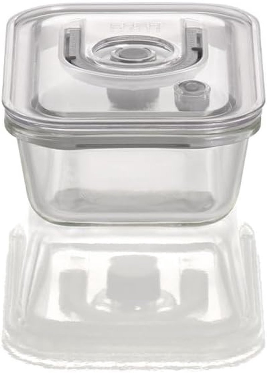 Vacuümcontainer Glas - Voedselbewaarbak - Langer Vers Houden - Geïntegreerde Datuminstelling - 600 ml - Transparant