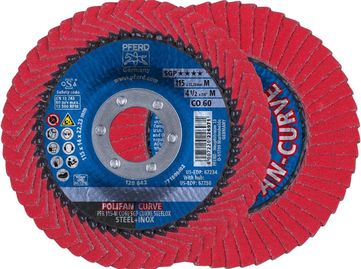 Klapschijf - Lamellenschijf - Metaal Slijpen - Keramische Korrel - 4-1/2 x 7/8 Inch - Niet gespecificeerd