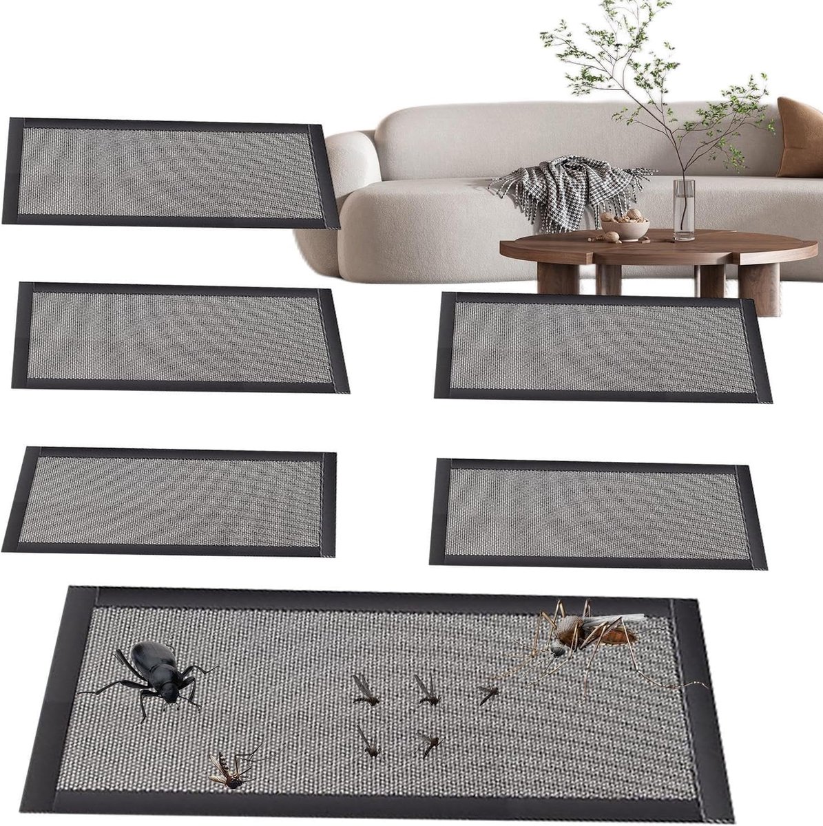 Vloerventilatie Afdekking - Ventilatierooster Bodem - Stof Vangen - Eenvoudige Installatie - 15 x 35 cm - Zwart