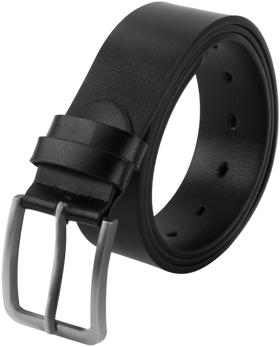 Dailygoods- Herenriem 38 mm - Echt Leer - Zwart - Handgemaakt - Duurzaam - Verstelbaar - Riem