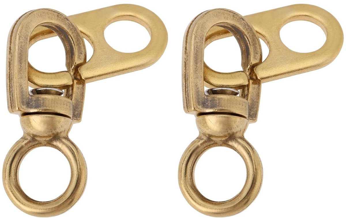 Dailygoods- Vlaggenmast Swivels 77mm - Messing - Vlaggenmast Accessoires - Bevestigingsringen - Roestbestendig - Duurzaam Gebruik - Vlaggenclips