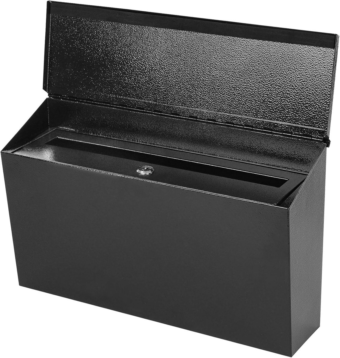 Wandmontage Mailbox - Brievenbus Buiten - Post Ontvangen - Afsluitbaar Met Sleutel - 40x12.5x25 cm - Zwart