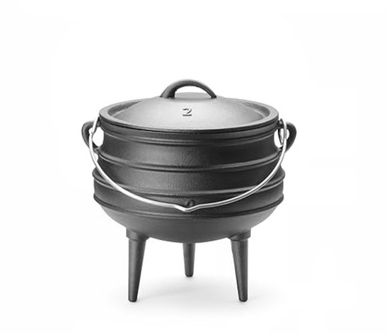Gietijzeren Ketel - Hittebestendige Pot - Buiten Koken - Met 3 Poten - 6 Liter - Zwart — afbeelding 4