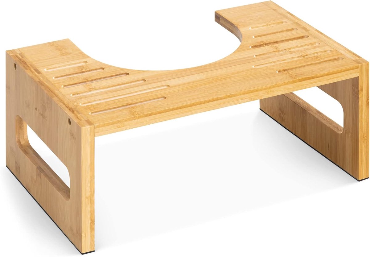 Toiletkruk Bamboe - WC Krukje Kruk - Betere Stoelgang - Antislip Oppervlak - 43.5 x 28 x 18.3 cm - Bruin