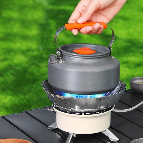 Camping Keuken - Kooktoestel Buiten - Kamperen Wandelen - Automatische Ontsteking - 13 cm - Zilver — afbeelding 3
