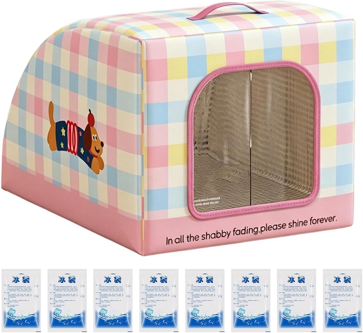 Geïsoleerd Kattenhuis - Draagbaar Onderkomen - Huisdieren Koel Houden - Directe Verkoeling - 30W x 12H cm - Pup