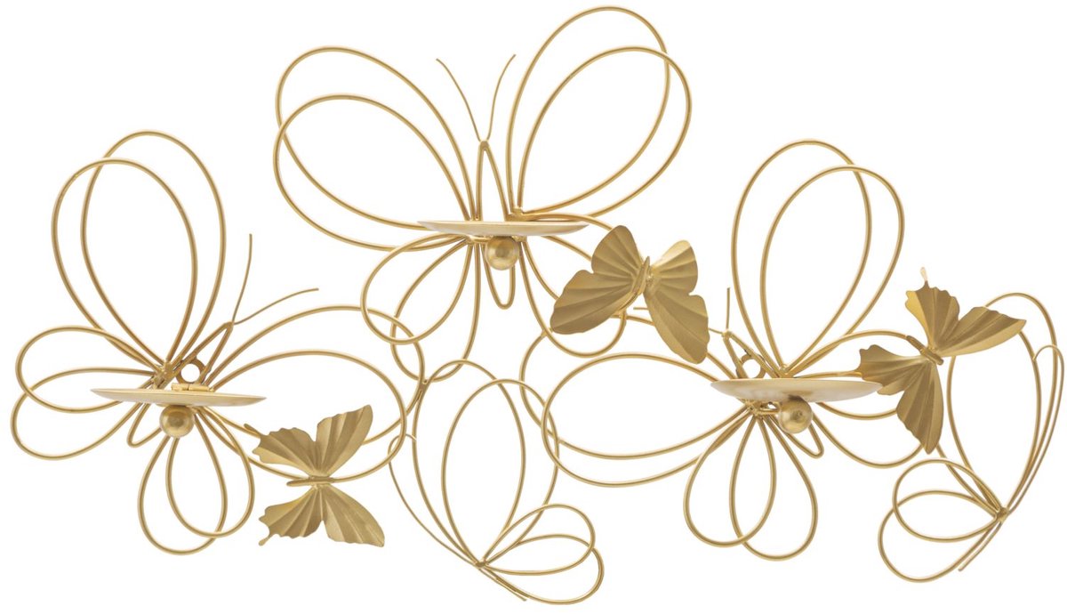 Mauro Ferretti Wandkandelaar Butterflies 61×12×34 cm Goud