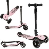 MoMi SAN - Trottinette Enfant 3 Roues - Pliable - Roues LED - Guidon Réglable - Rose
