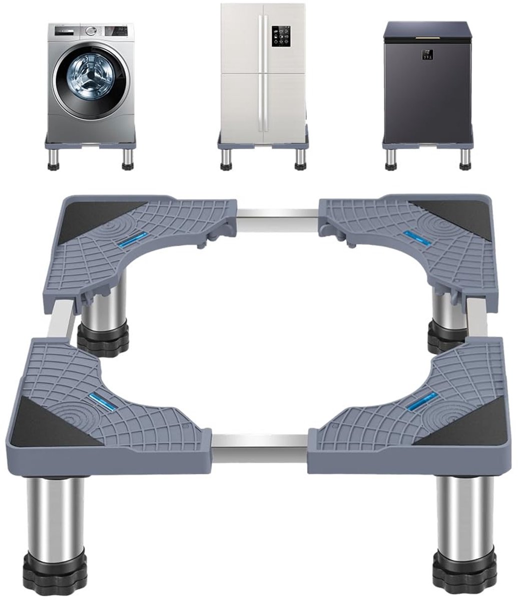 Dailygoods - Wasmachine-sokkel onderstel met 4 poten - Verstelbare sokkel voor wasmachine en droger