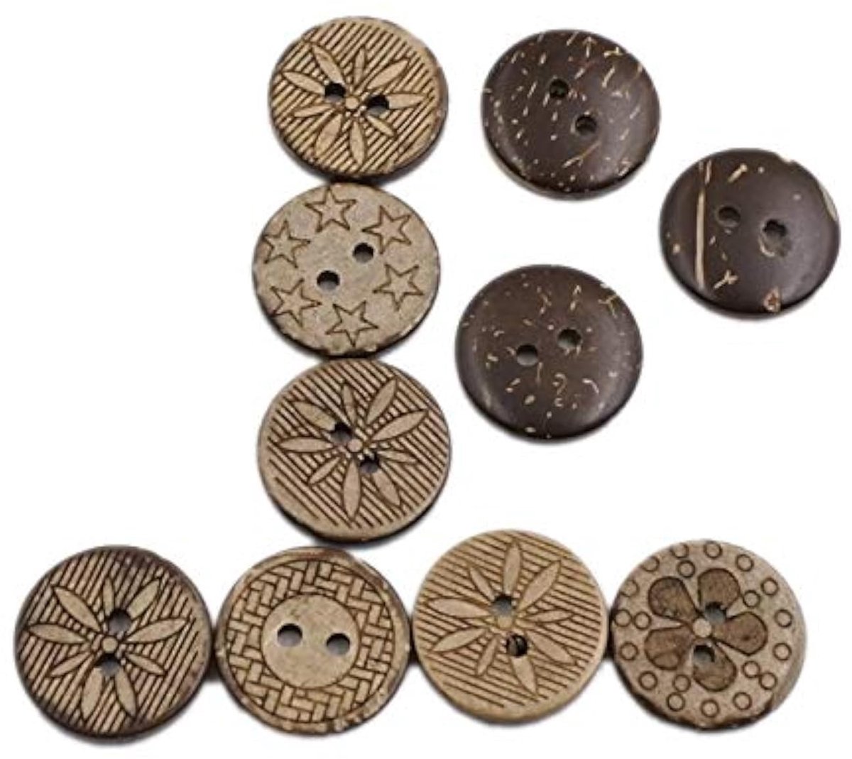 Dailygoods- Naaiknop 100 Stuks - Gemengde Houten Knopen - 18 mm - Kledingaccessoires - Scrapbooking - Handwerk