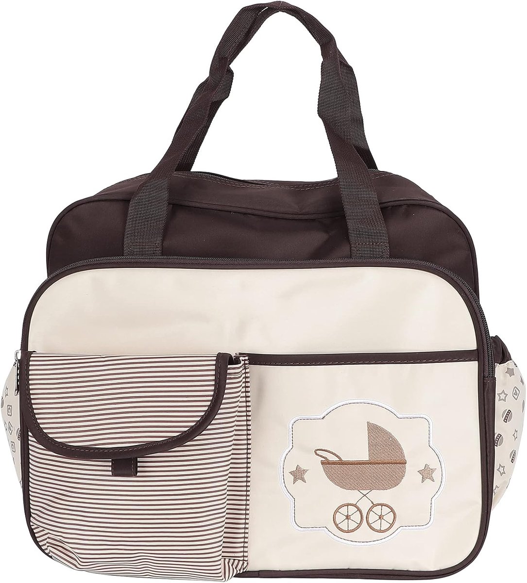 Multifunctionele Luiertas - Handtas Babyverzorging - Babyverzorging Onderweg - 10 Organisatievakken - 31 x 14 x 37 cm - Koffie