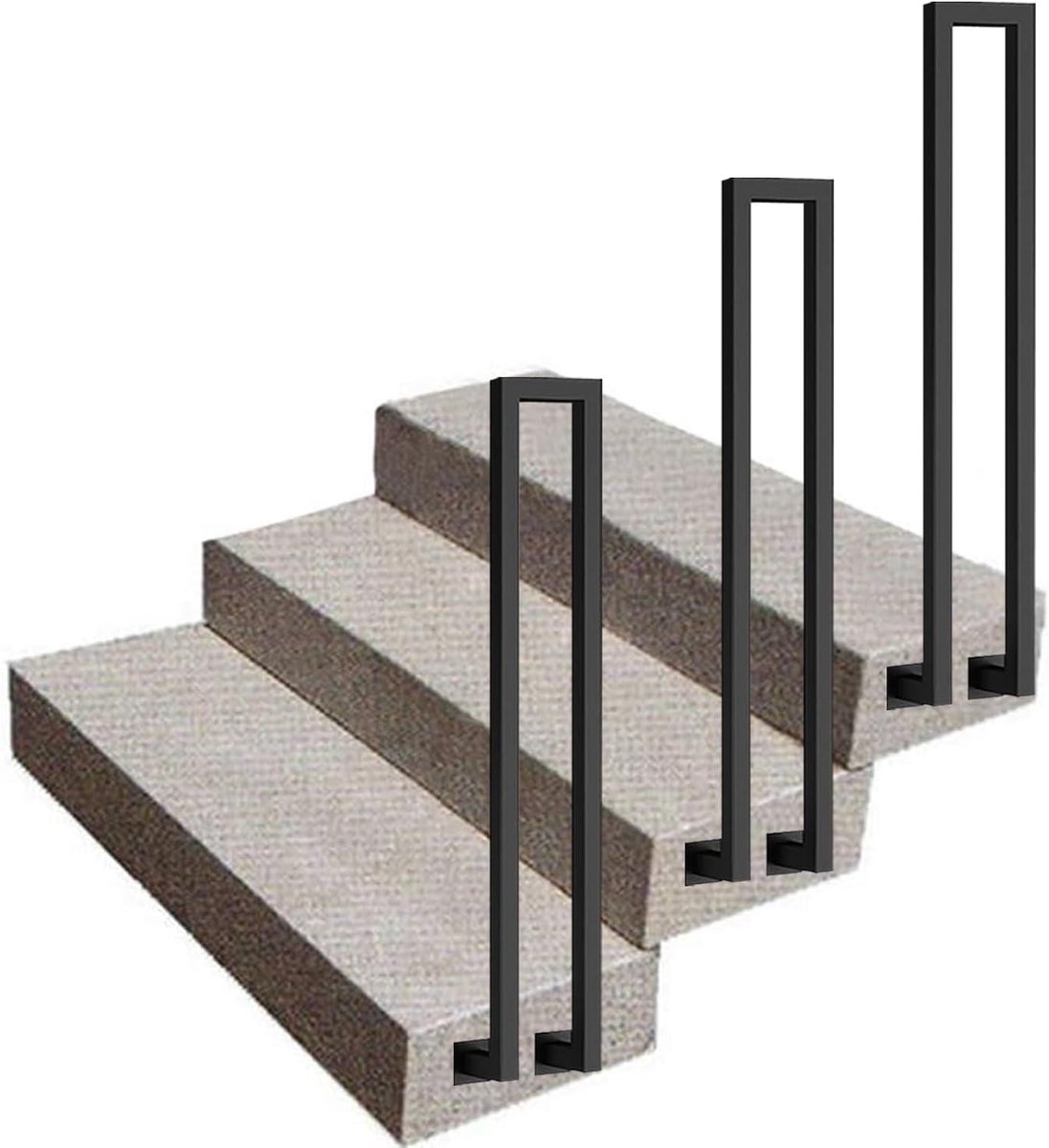 Trapleuning Smeedijzer - Muursteun Leuning - Veilig Trap Lopen - Stevig Metalen Ontwerp - 65 cm Lengte - Zwart