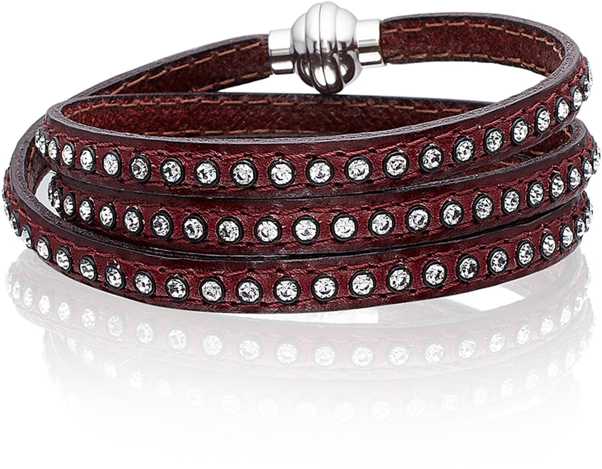 SIF JAKOBS JEWELLERY AREZZO BORDEAUX BRACELET W/ZIRKONIA 57CM SJ-BR2359-BD/CZ/57.