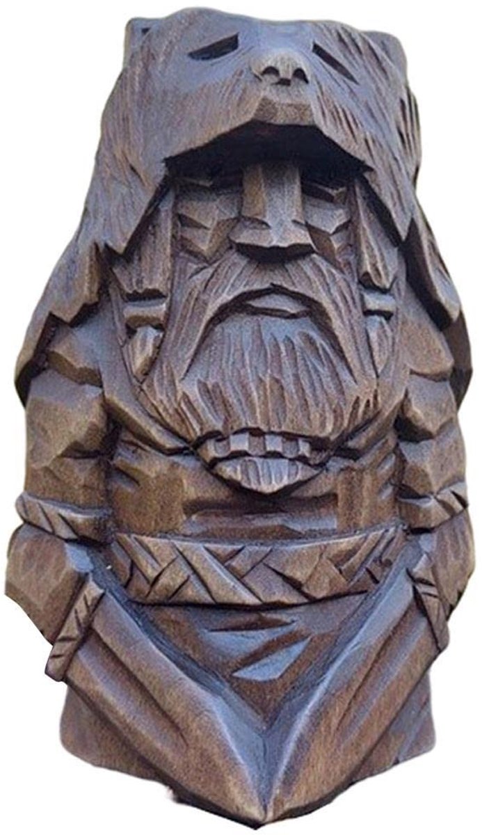 Dailygoods - Odin Wikinger Standbeeld uit Kunstharz, Viking Standbeeld Handwerk Ornamenten Viking Sculptuur Vakmanschap met Speervorm voor Tuindecoratie (Uffrah Delnar - Dubbel zwaard)