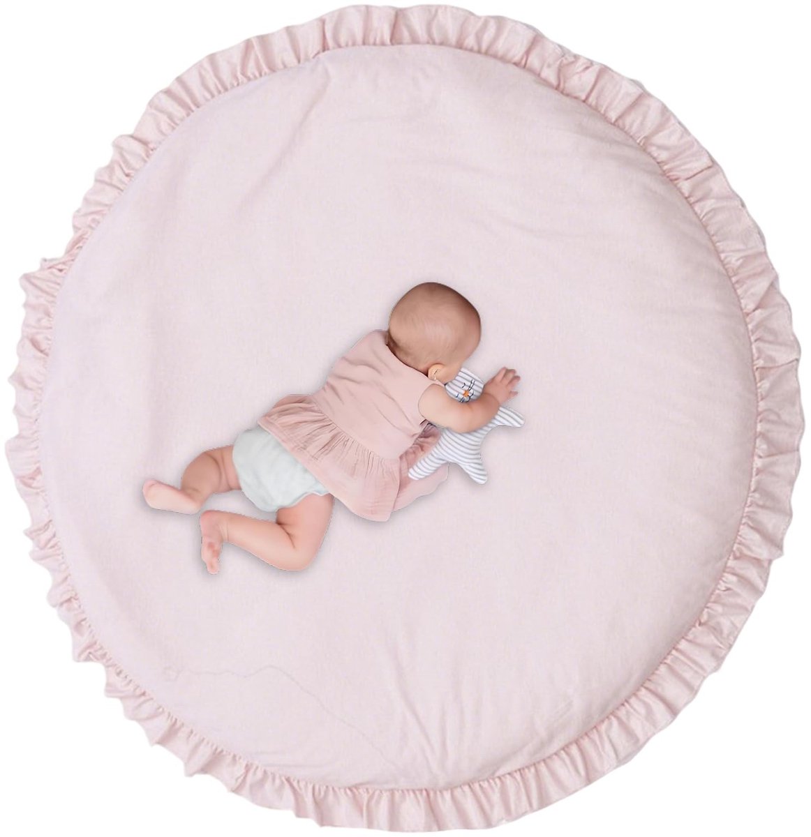 Dailygoods- Babyspeelmat Ronde 100 Cm - Activiteitsspeelmat - Katoenen Kruipmat - Peuters - Kinderkamer Decor - Geschikt voor 0-12 Maanden