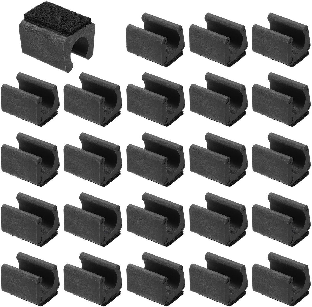 Dailygoods - PATIKIL 24 stuks rechthoekige stoelpootafdekking met viltpad, 14 mm glijdt soepel, geen krassen, geen lawaai, meubelpoten, hardhout, vloerglijders, buisdoppen, zwart