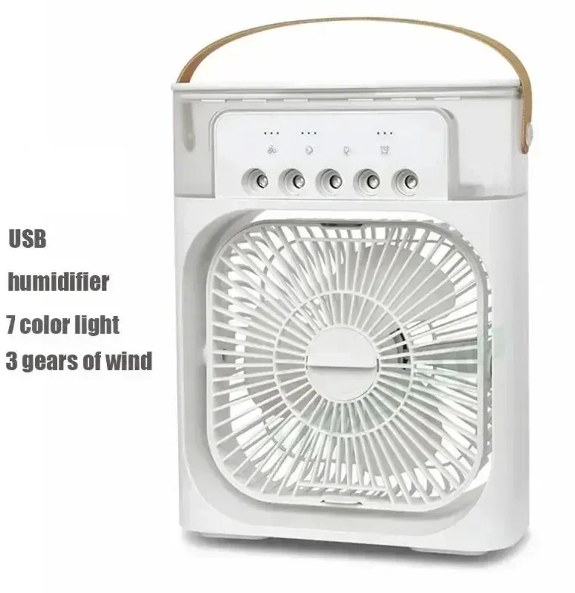 NordHaus Luchtkoeler - Aircooler - Luchtbevochtiger - 3-in-1 Koeling met 3 Snelheden - Wit 23 x 15,3 x 7 cm