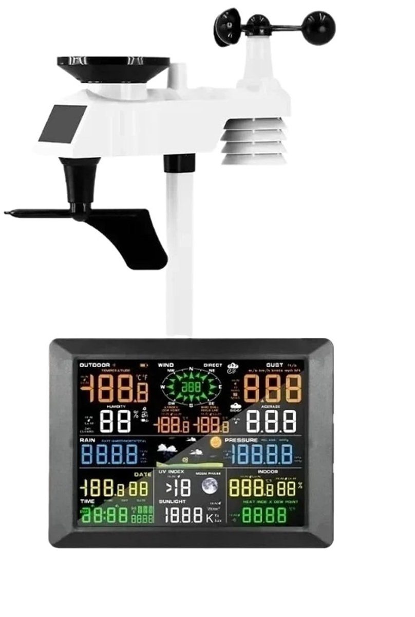 Professioneel Weerstation - Draadloos Internet - Weer Monitoren - 7-in-1 Systeem - 102 Inch Display - One Color