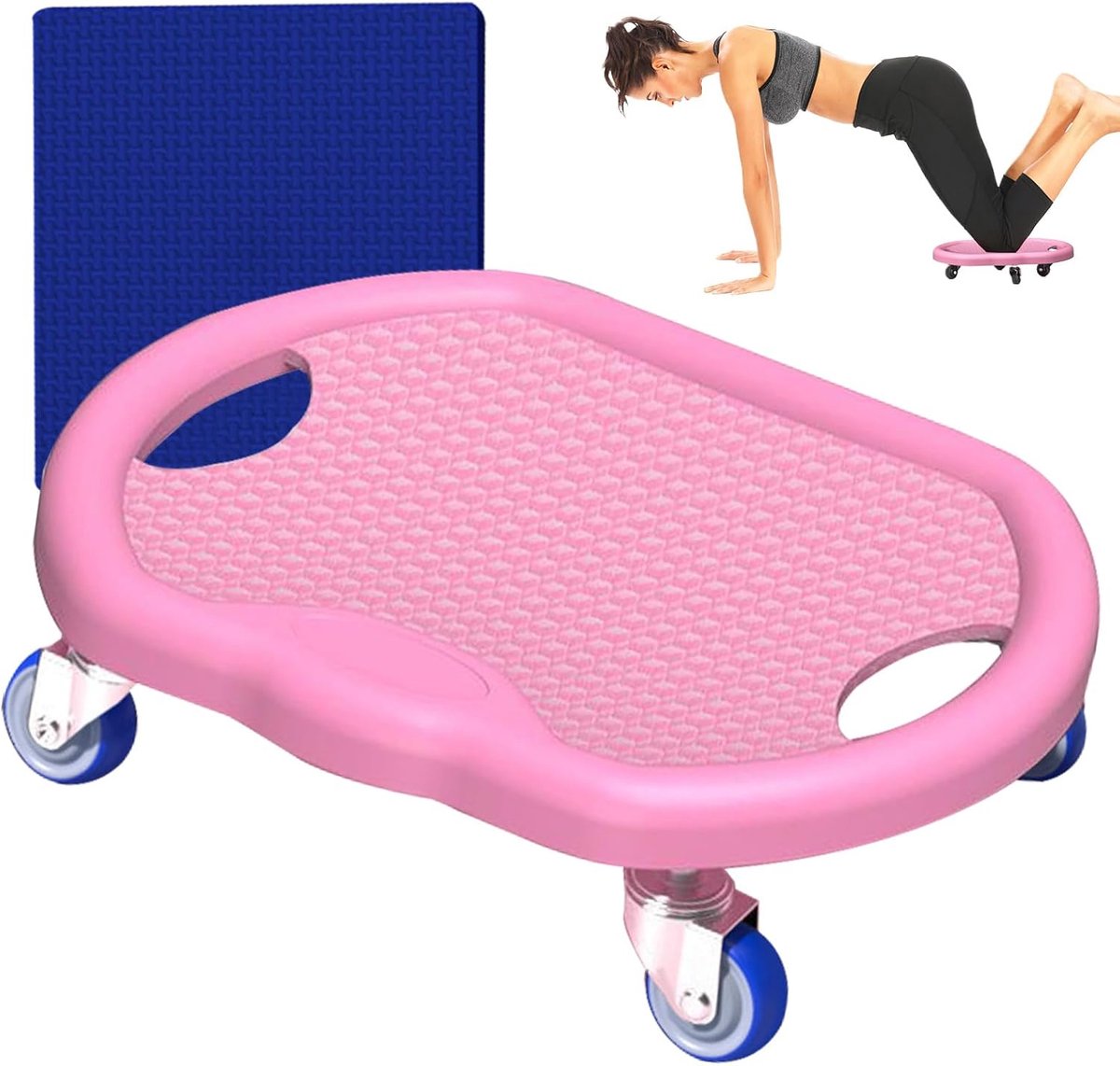 Buiktrainingswiel - AB roller - Core training - Stil en draagbaar - ca. 32 cm - Roze