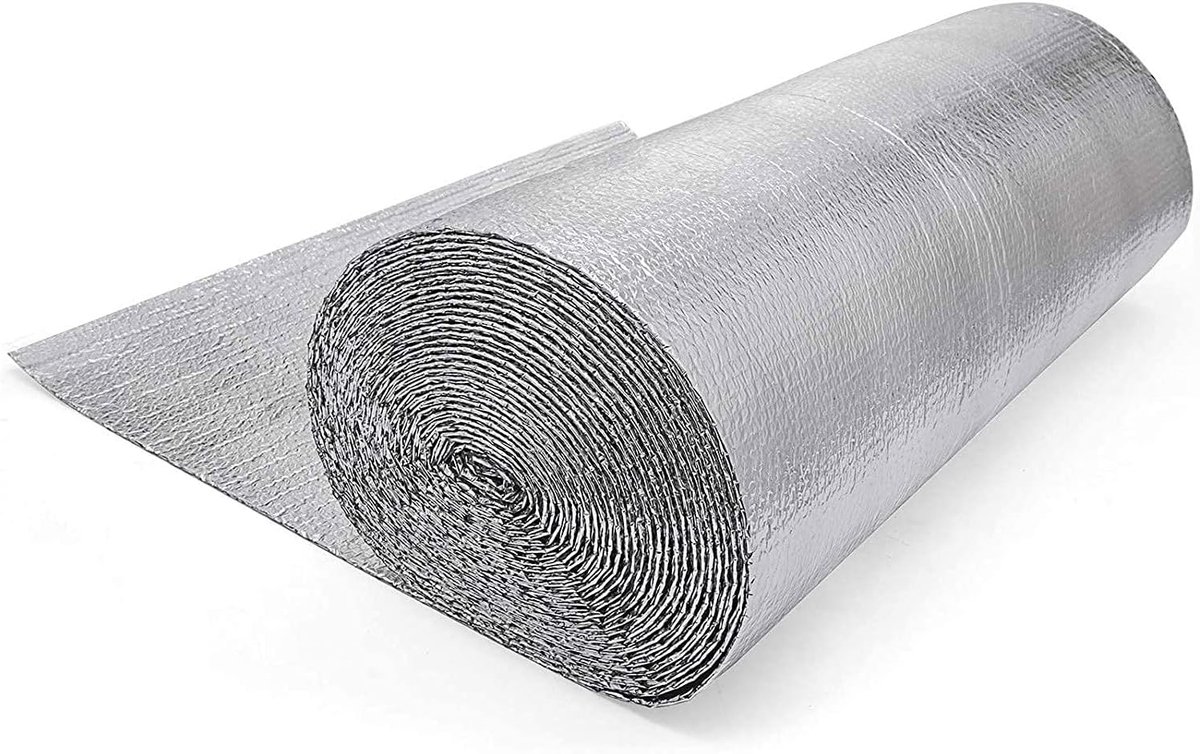 Isolatie Folie - Reflecterende Isolatie - Energie Besparen - Dubbele Bellenkern - Op Rol - Aluminium