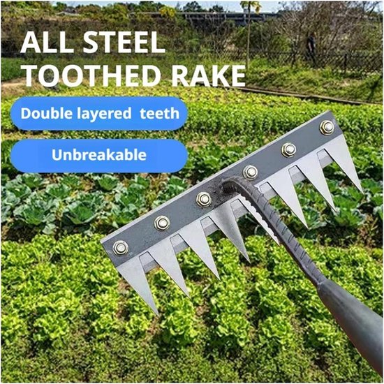 Wiethark 7 tanden - Voor tuin, wieden, harken, zaaien — afbeelding 2