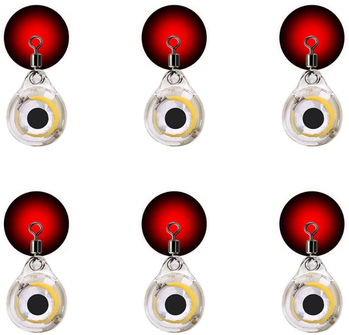 Dailygoods - 6 Stuks Vissen Lokken Lichten met Fisheye Ontwerp