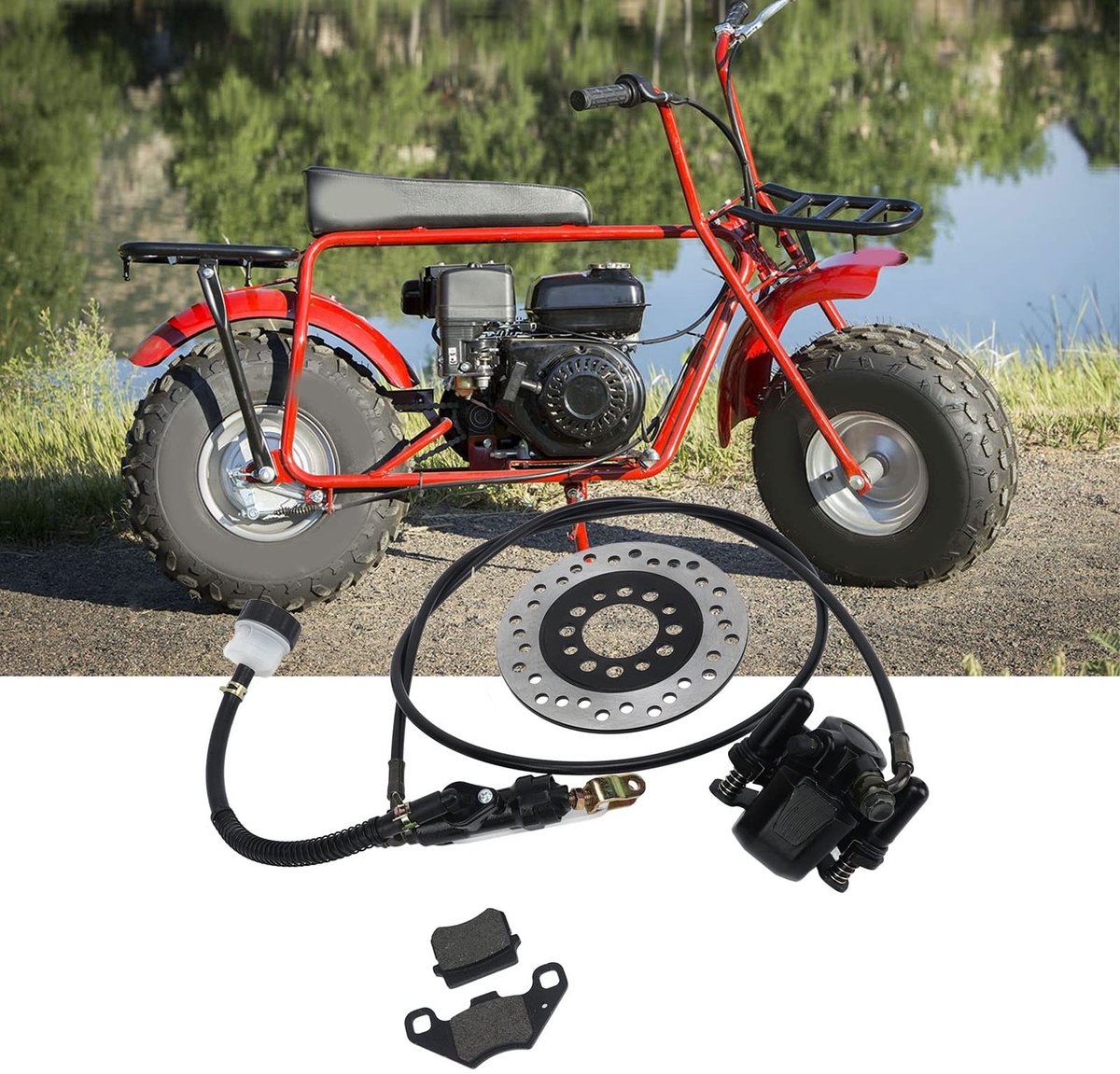 Dailygoods- Remschijfset Schijfrem - Remschijf Rotor - Vervanging voor Dirt Bike/Quad - Compatibel met 50/110/125/150/200/250 - Inclusief Remblok/Remkabel - Schijfremset