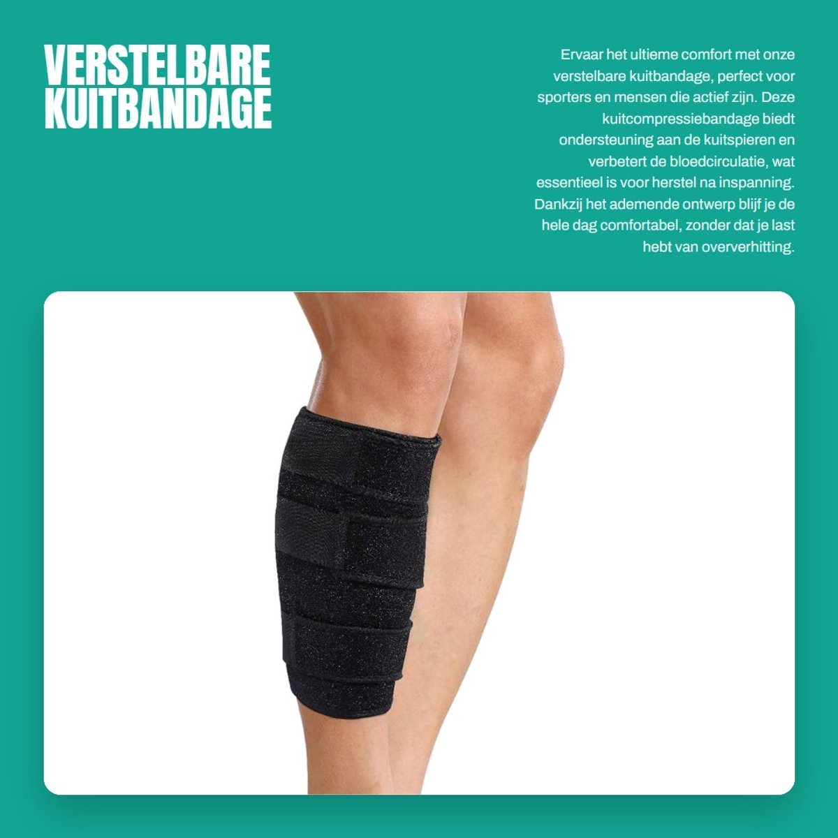 Dailygoods- Kuitbandage Verstelbaar - Kuitcompressiebandage - Scheenbeenbandage - Ademend - Comfortabel - Effectieve Bescherming - Scheenbeensteun