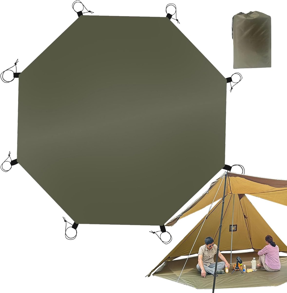 Grondzeil Tent Tapijt - Voetprint Vloermat - Outdoor Activiteiten - Waterdicht Slijtvast - 3.2 x 3.2 meter - Niet gespecificeerd