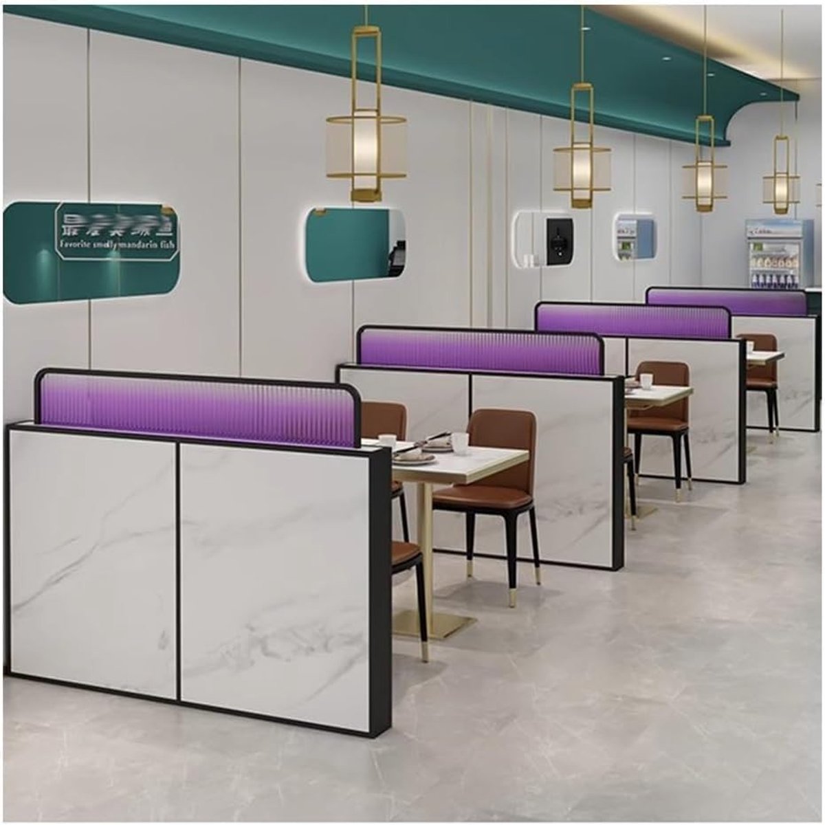 Glazen scheidingswand - Privacy paneel - Ruimte verdelen - Kleurverloop glas - 150 x 35 cm - Zwart