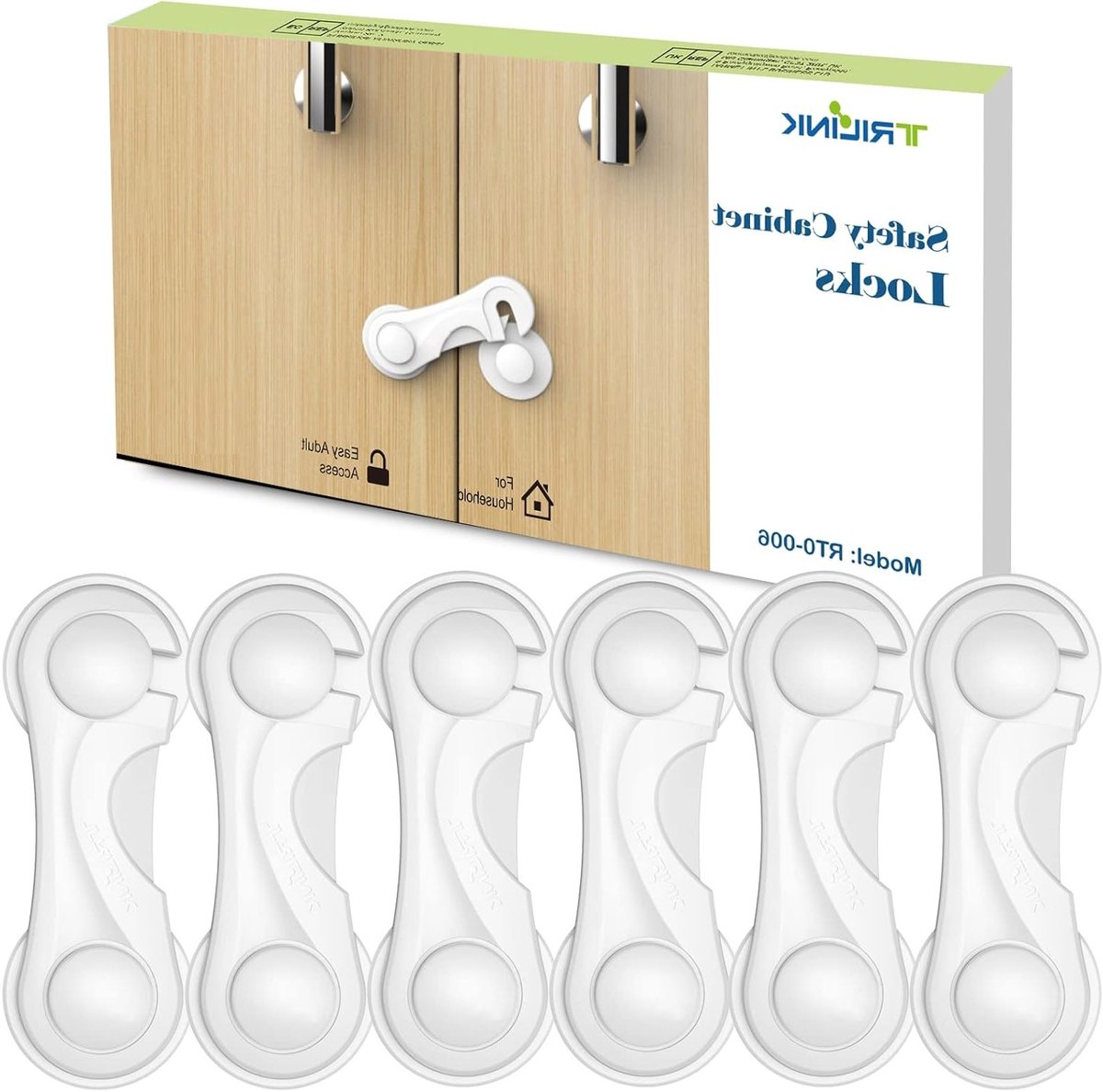 Veilige Kastsloten voor Kinderen - 6 Stuks Babyproofing, Kindersloten voor Keukenkasten en Koelkasten, Sterke Plakstrip zonder Boren