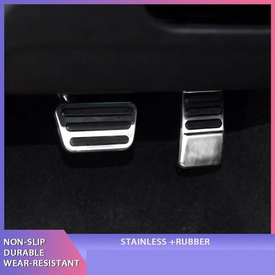 Auto Pedaal Set - Voetpedalen RVS - Verbeterde Grip - Anti-slip Ontwerp - 2 Stuks - Zilver — afbeelding 5