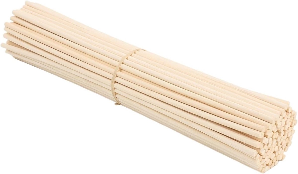 Diffusorstokjes 50 stuks - Rotan houten stokjes - Geur verspreiden - Natuurlijk materiaal - Diverse lengtes - Houtkleur