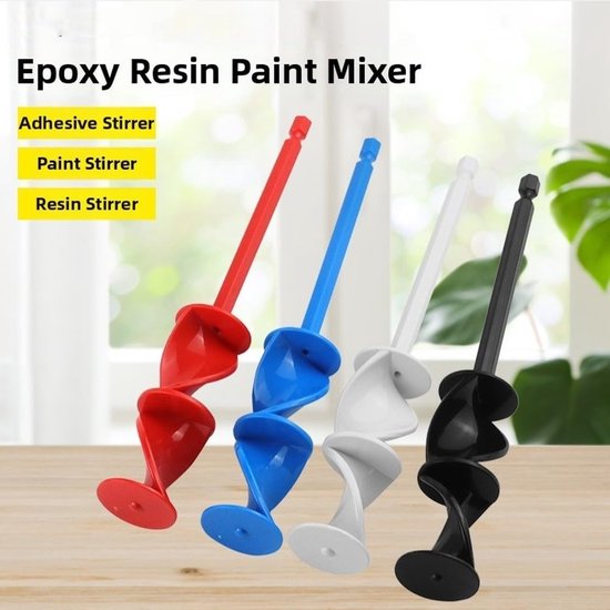 Mixer Opzetstuk - Verf Roerder - Harsen Mengen - Dubbel Spiraalontwerp - 165 mm - Rood — afbeelding 2