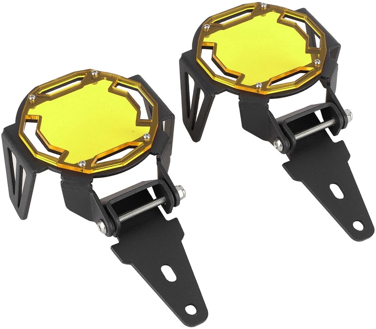 Dailygoods - Motorfiets Mistlamp Guard - LED Lamp Protector - Premium Aluminium - Geel - Lampbeschermkap voor R1200GS/R1250GS Adventure LC - Duurzaam...