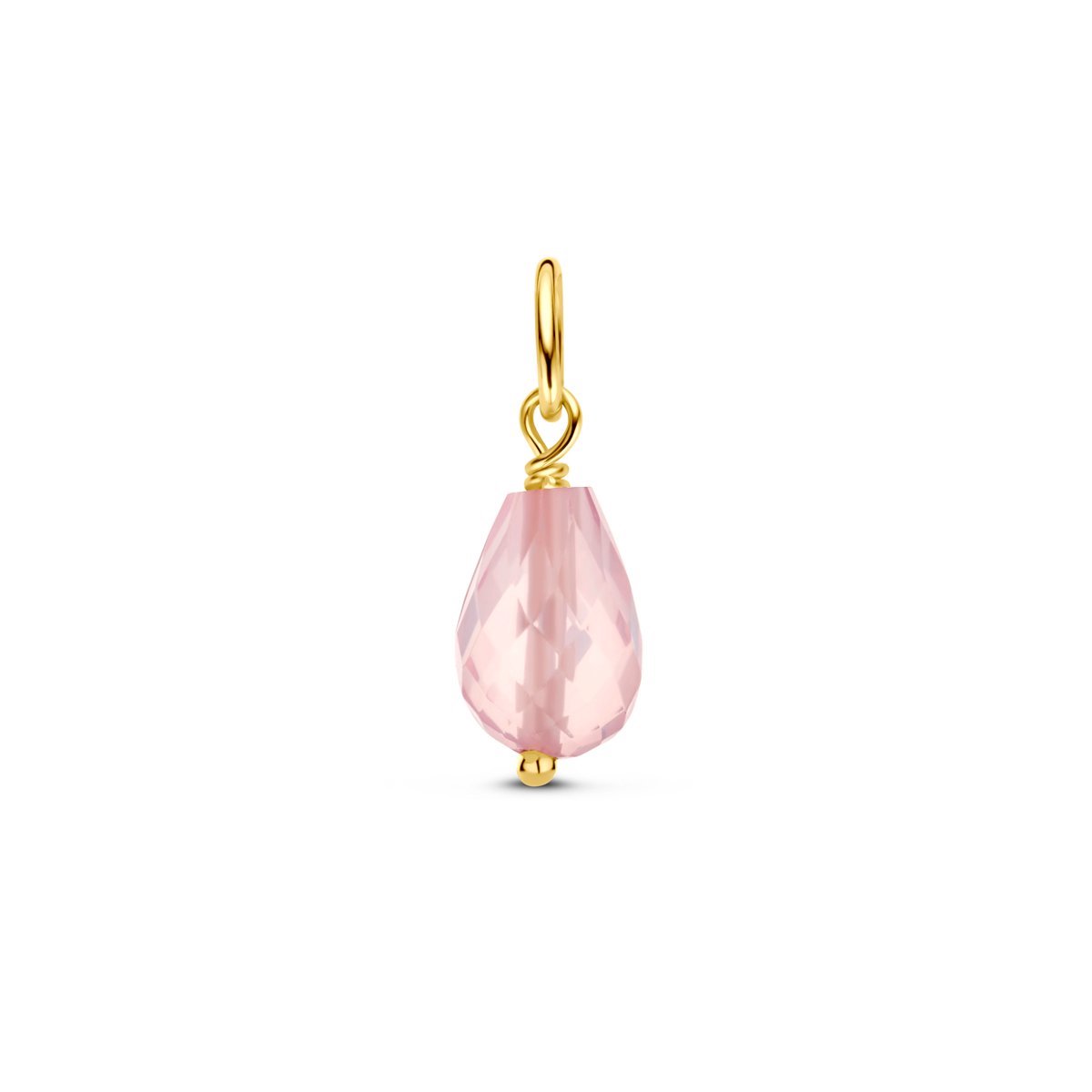 14K geelgoud hanger roze kwarts 4030982