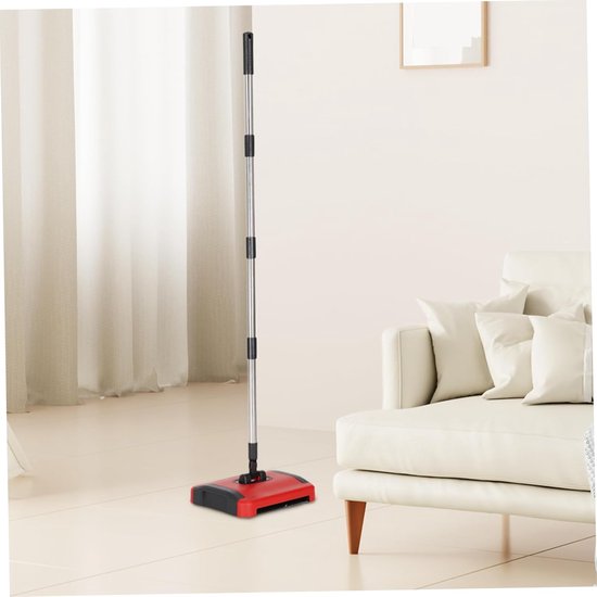 Tapijt Veegmachine - Vloerreiniger - Huis schoonmaken - 3 Rolborstels - 110 cm - Zwart Rood — afbeelding 3
