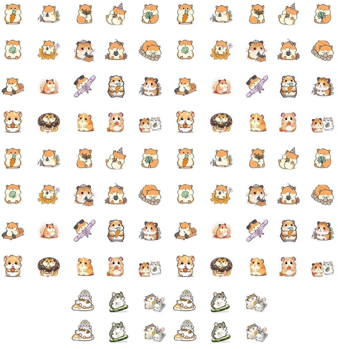 Dailygoods- Hamerstickers 92 stuks - Zelfklevend - Cartoon Dieren - Knutselen - Decoratie - Makkelijk te Plakken/Verwijderen - Stickers