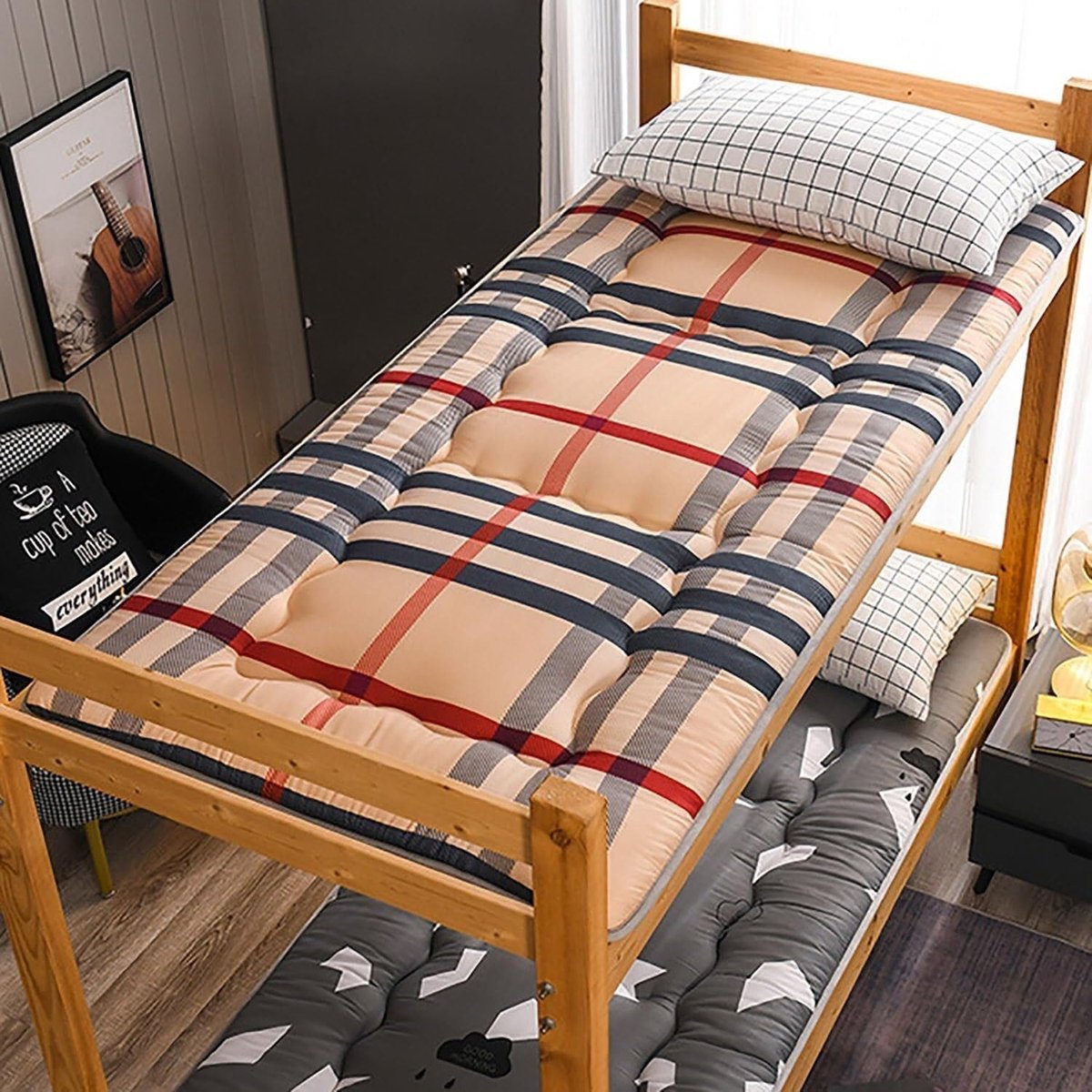 Draagbare Vloermatras - Japanse Futon - Comfortabel Slapen - Opvouwbaar Ontwerp - 4 cm Dik - Grijs