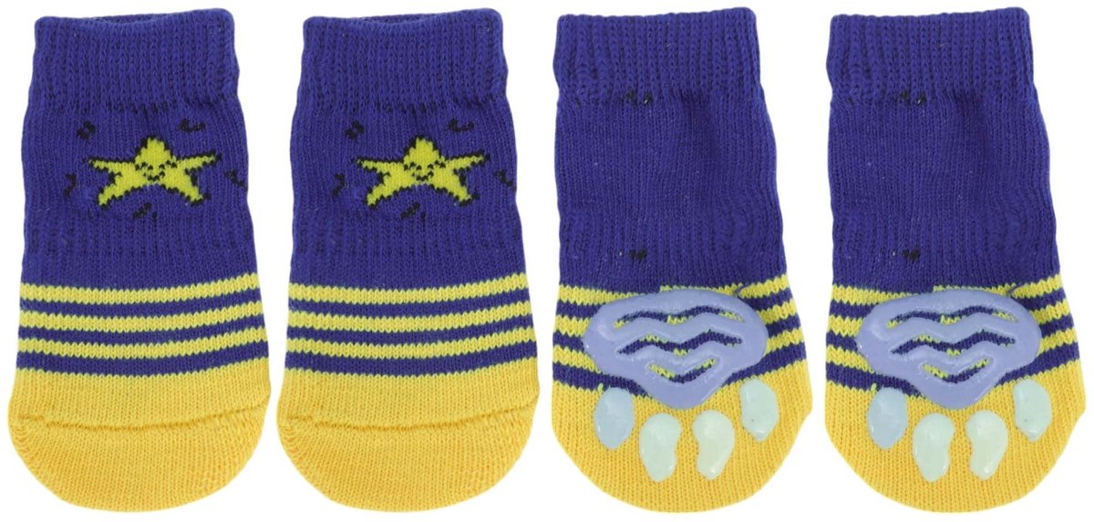 Dailygoods- Hondensokken Antislip - Pootbescherming - Set van 4 - Maat M - Siliconen Gelzolen - Warm Polyester - Dierenkleding