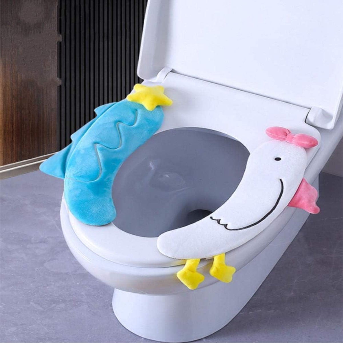 Toiletzitting Mat - Toilethoes Zacht - Extra Comfort - Universele Pasvorm - D-vormig - Sterrenmeeuw