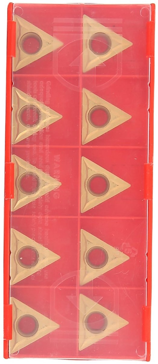 Dailygoods- Snijpunten Driehoekig - Hardmetalen Inserts - Tungsten Staal - 10 Stuks - 16 mm x 5 mm x 4 mm - Hoge Sterkte en Taaiheid - Snijgereedschap