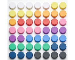 RENALUX - Magneten Whiteboard en Magneten Koelkast Mega Set - Magneten Sterk - Zelfklevende Magneten - Magneten voor Magneetbord - 50 Stuks