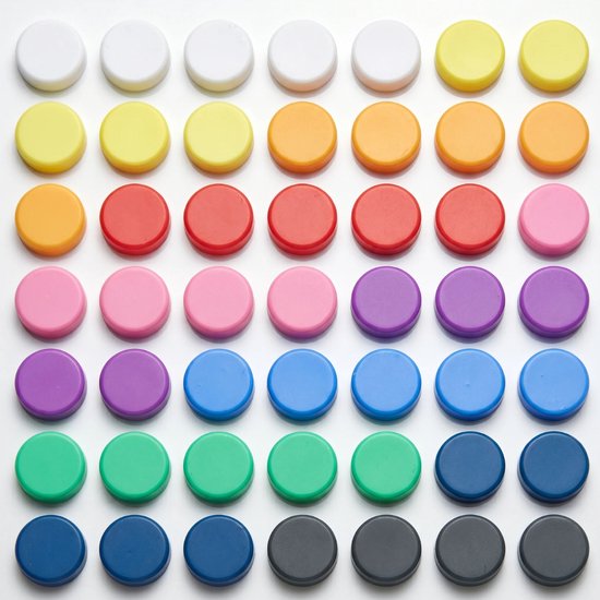 RENALUX - Magneten Whiteboard en Magneten Koelkast Mega Set - Magneten Sterk - Zelfklevende Magneten - Magneten voor Magneetbord - 50 Stuks